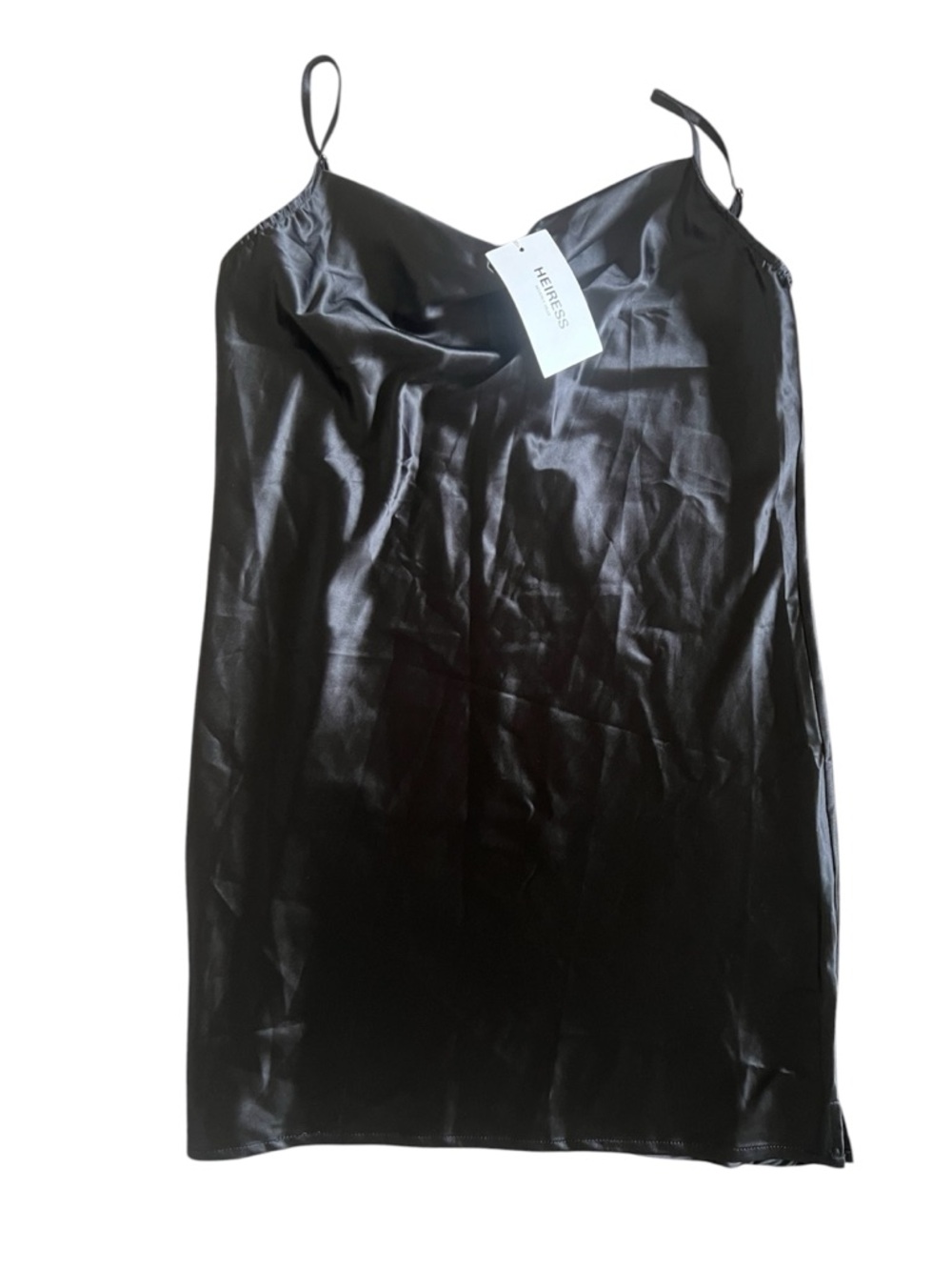 Heiress Beverly Hills Black Satin Slip Dress | Small NWT